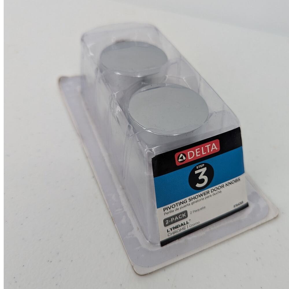 NEW Delta Sdkb005-pc Lyndall Knob for Pivot Shower Door in Chrome 2 Pack